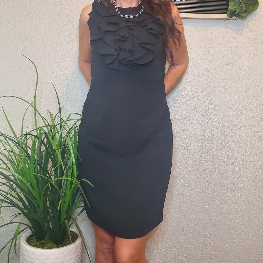 Spense I Black Career Professional Ruffled Dress Size 4 - Picture 4 of 11